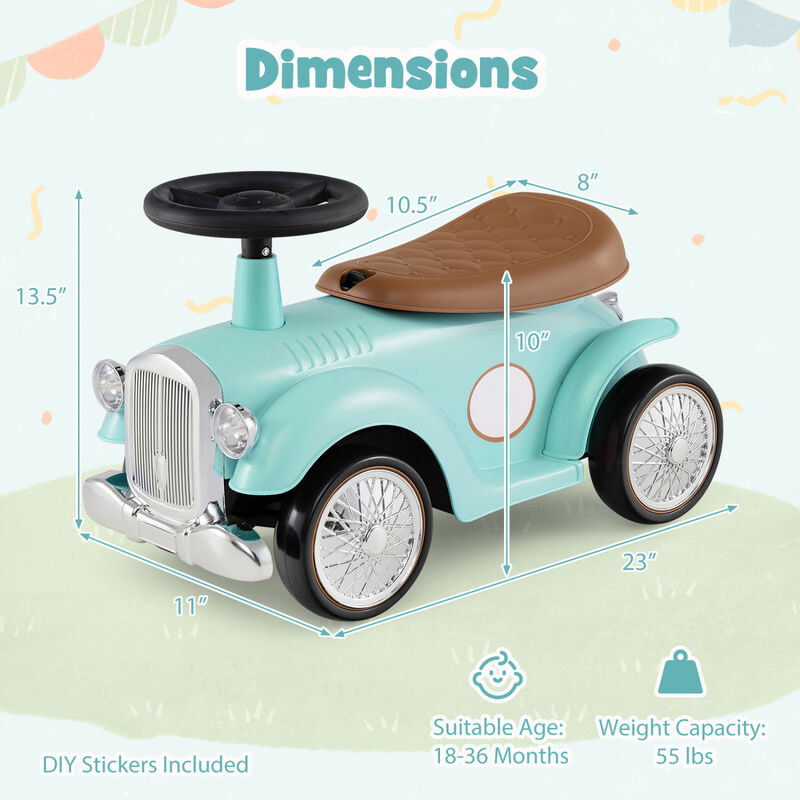 Kids Ride On Sit to Stand Car with Steering Wheel and Storage Compartment image number 2