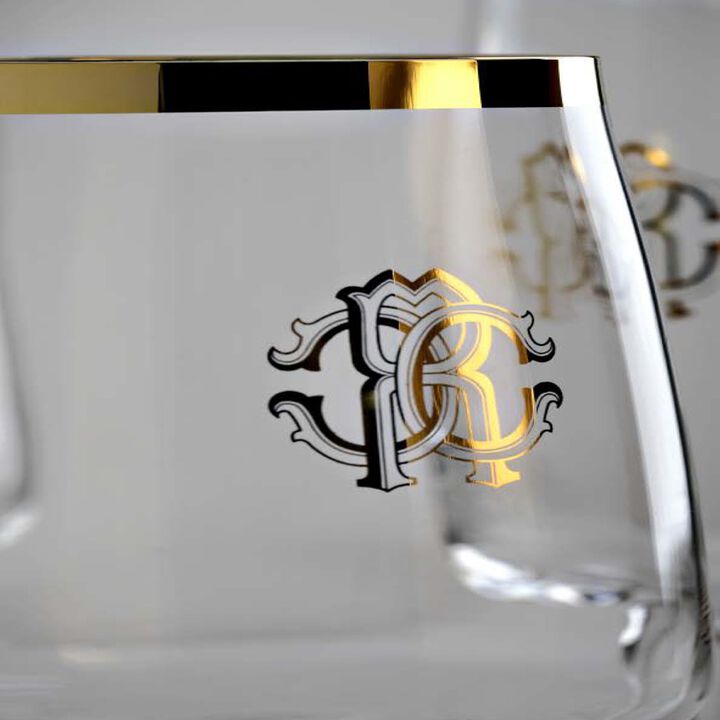 Champagne Goblet NEW MONOGRAM  Gold H 9.25", cap. 10 oz