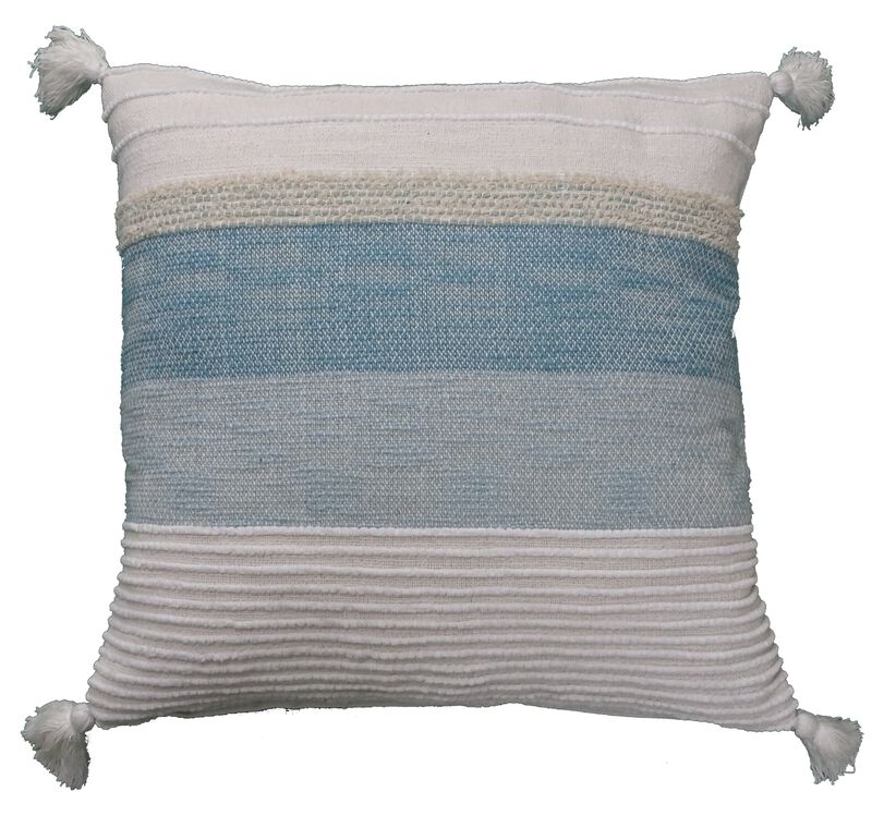 Elegant Large Throw Pillow 22" x 22" for Couch Handloom Woven image number 1