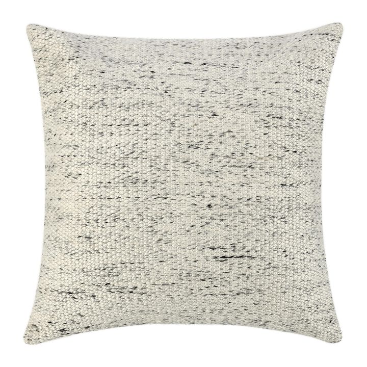 Ruff Square Accent Throw Pillow, 26 Inch Ivory Texture Recycled Fabric - Benzara