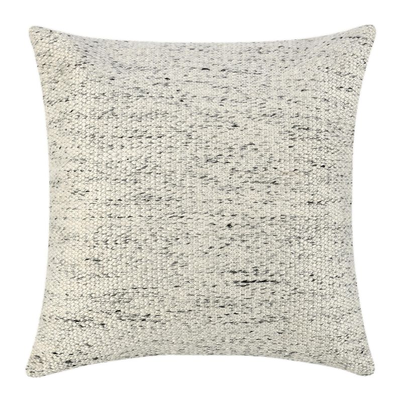 Ruff Square Accent Throw Pillow, 26 Inch Ivory Texture Recycled Fabric - Benzara