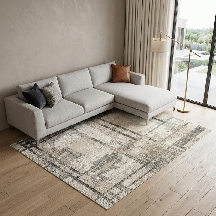 HomeRoots Abstract Non Skid Area Rug