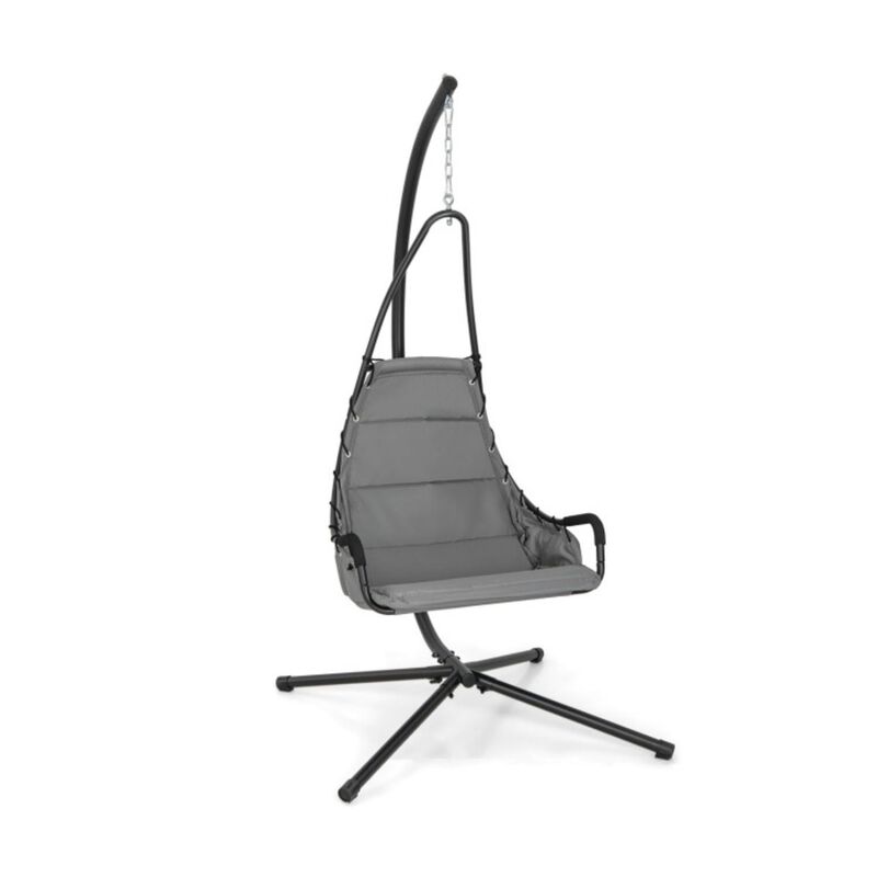 Hivvago Hanging Chair with Stand and Extra Large Padded Seat
