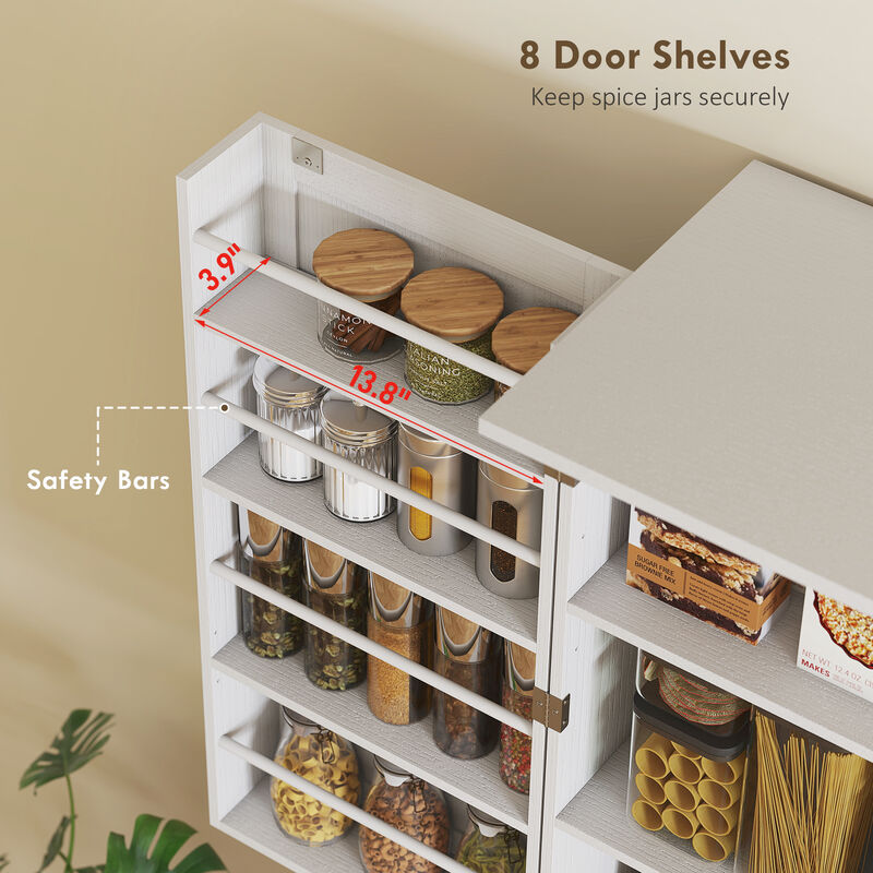 Hivvago Tall Pantry Cabinet with Adjustable and Door Shelves image number 4
