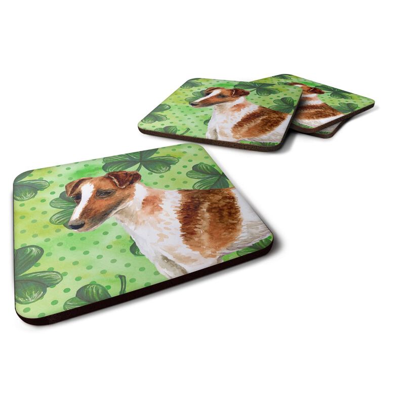 Caroline's Treasures Smooth Fox Terrier St Patrick's Decorative coasters, Multicolor