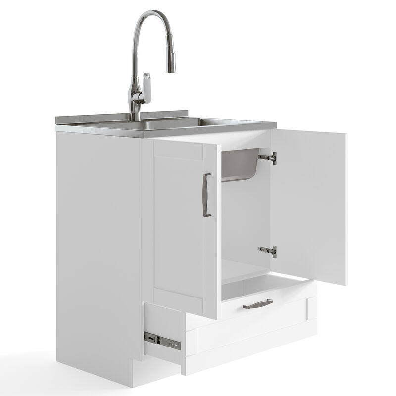 Simpli Home Reed All-In-One Laundry Utility Sink and Cabinet image number 3