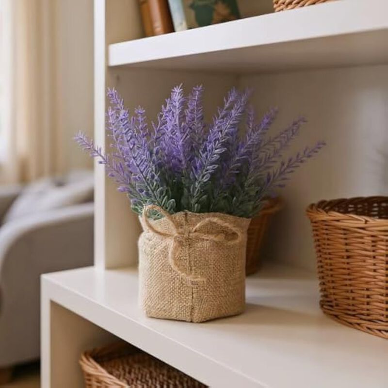 1 Pack Lavender Artificial Flower Stems Outdoor Vase Filler image number 3