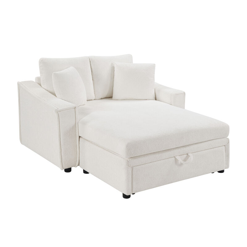 Merax Velvet Oversized Chaise Sofa with Curved Stitched Armrest image number 0