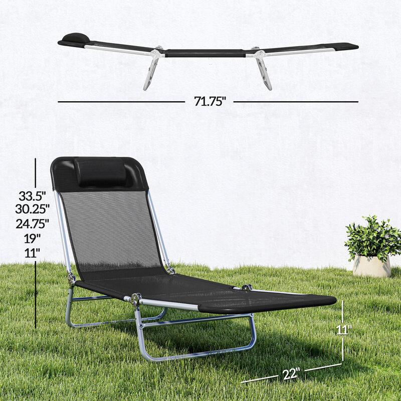 Hivvago Portable Folding Chaise Lounge Chair for Outdoor Use image number 2