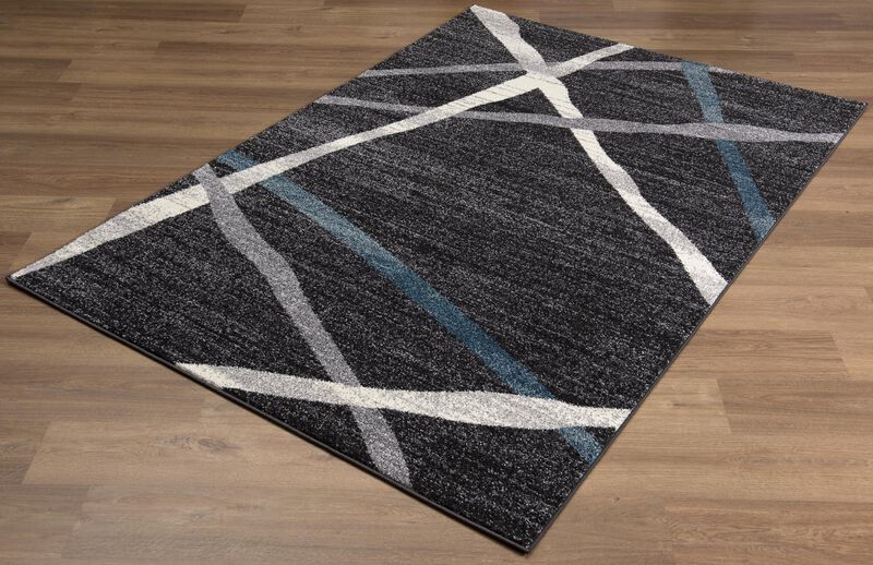Rug Branch Azar Contemporary Abstract Lines Grey Blue Indoor Area Rug
