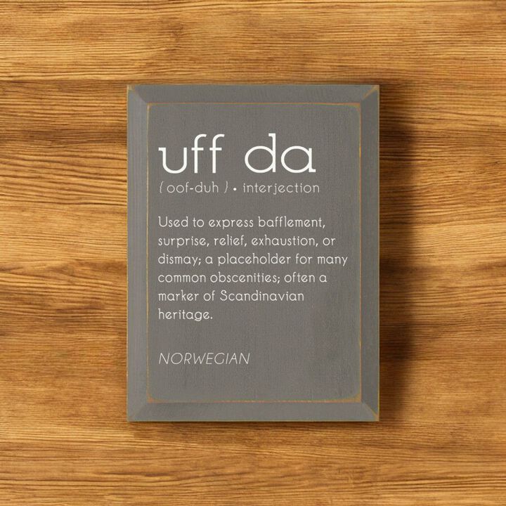Uff Da Definition Wooden Wall Sign Scandinavian Farmhouse Decor