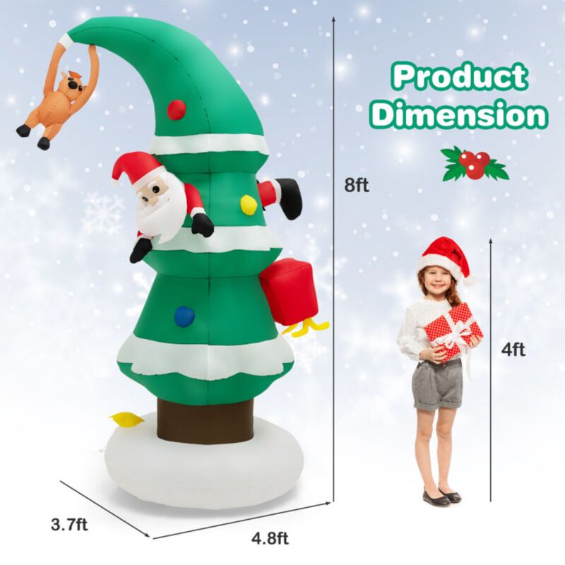 8 Feet Inflatable Christmas Tree with Santa Claus image number 5