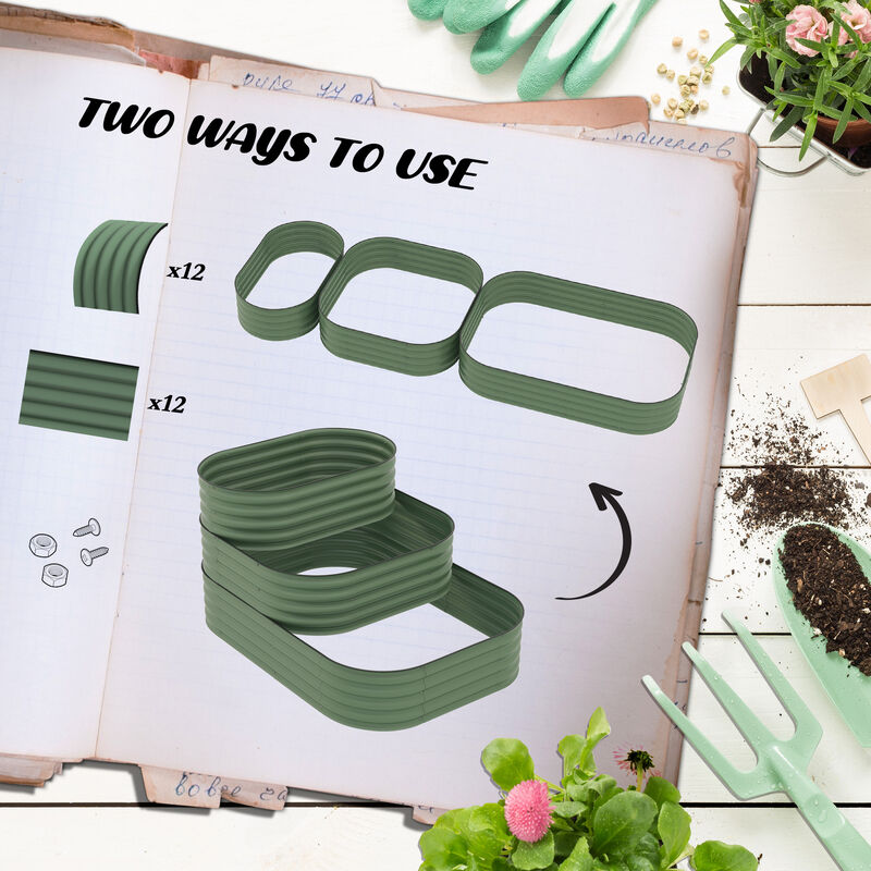 Streamdale 3-Tier Raised Garden Bed with Safety Edging