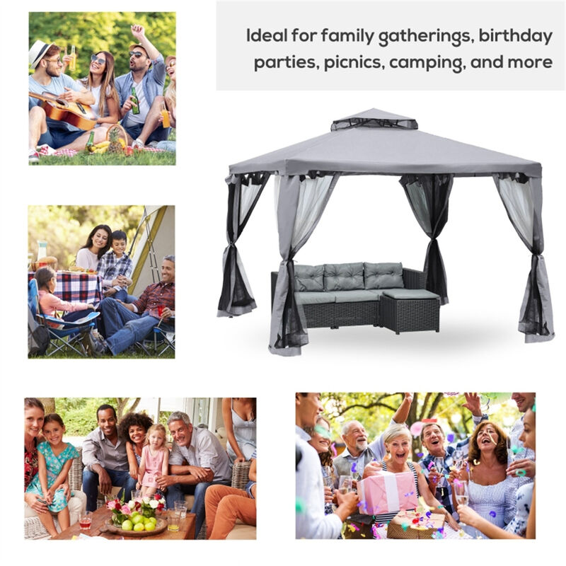 Heavy-Duty Patio Gazebo Sturdy Outdoor Canopy for Backyard & Pool Area