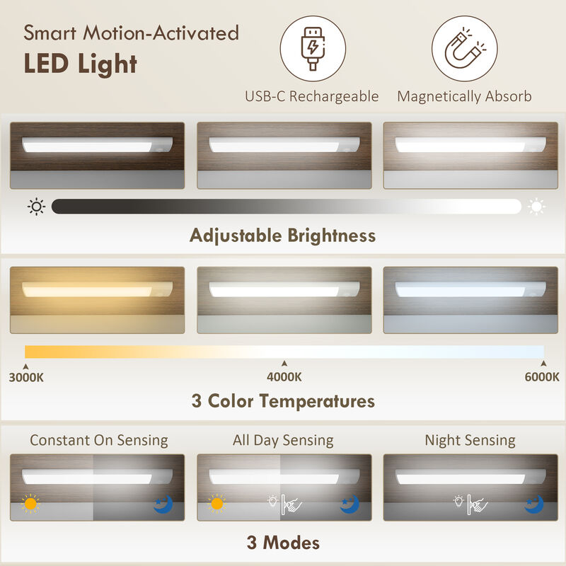 Hivvago Kitchen Organizer Cabinet with Motion Sensor Light image number 3