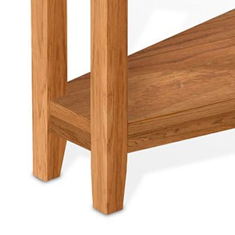 Marv Chairside Table, Shelf, 24 Inch Angled Oak Brown Mahogany Wood