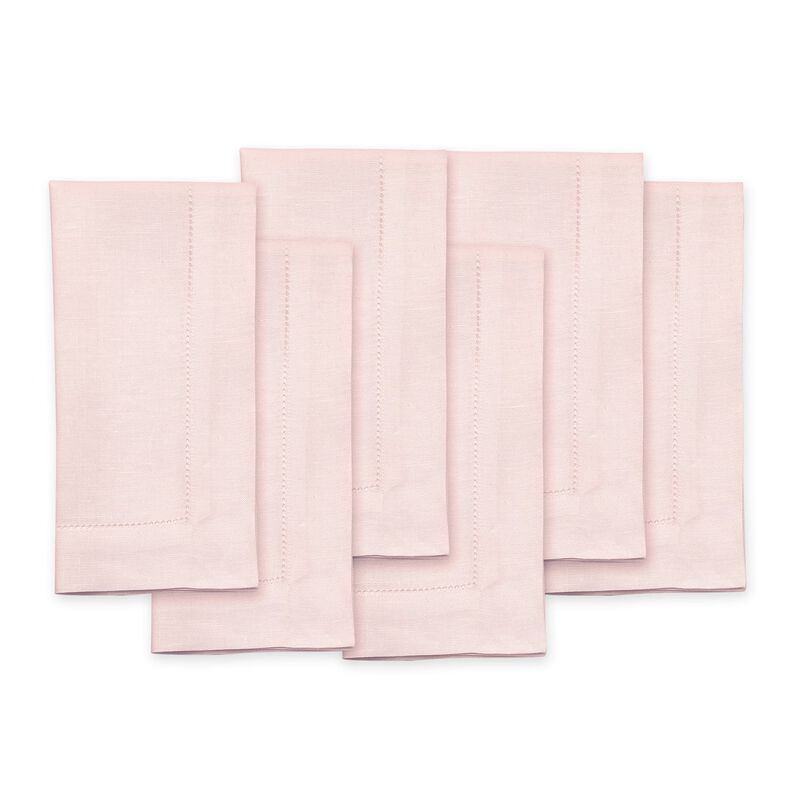 Solino Home Classic Hemstitch 100% Linen Dinner Napkins &ndash; Set of 6, 20 x 20 in, Machine Washable, Holiday and Everyday Dining