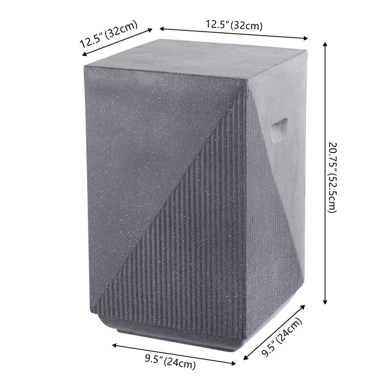 Adrian Contemporary Minimalist Square Indoor/Outdoor Accent Table