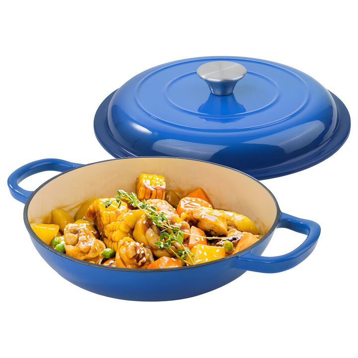 3 Quart Enameled Cast Iron Dutch Oven with Lid