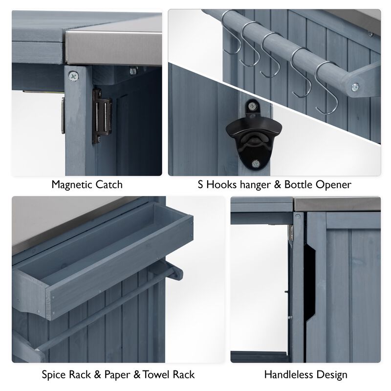 Merax Outdoor Kitchen Island for Big Green Egg Grills