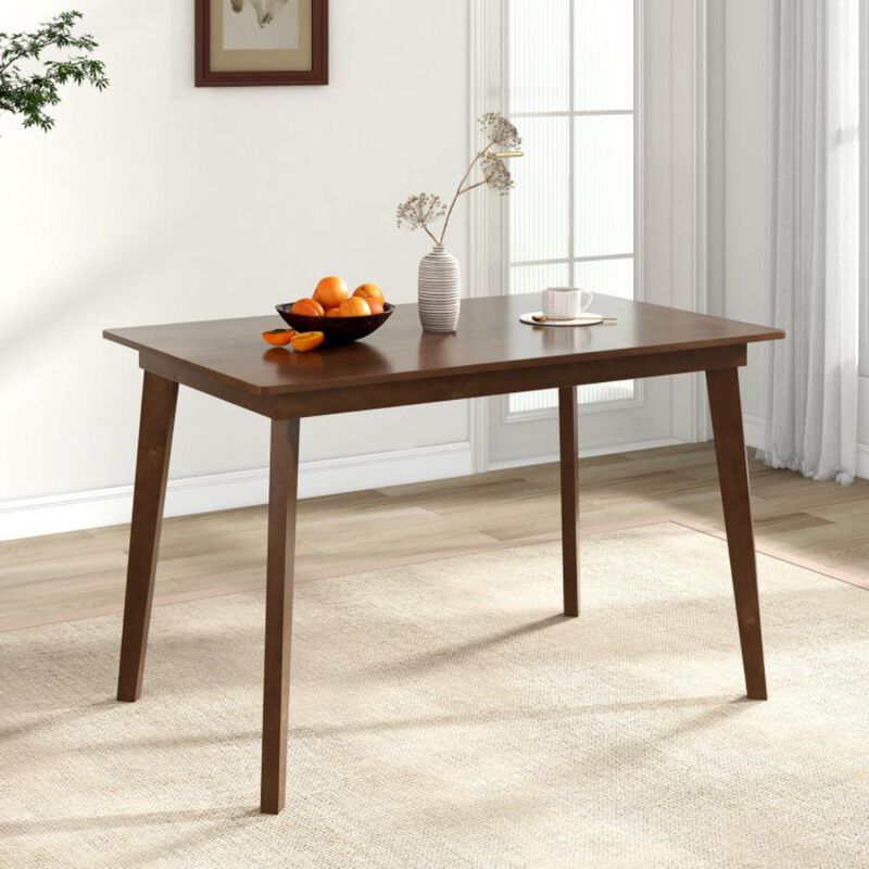 Hivvago 48 Inch Wooden Dining Table with Rubber Wood Legs for 4 People