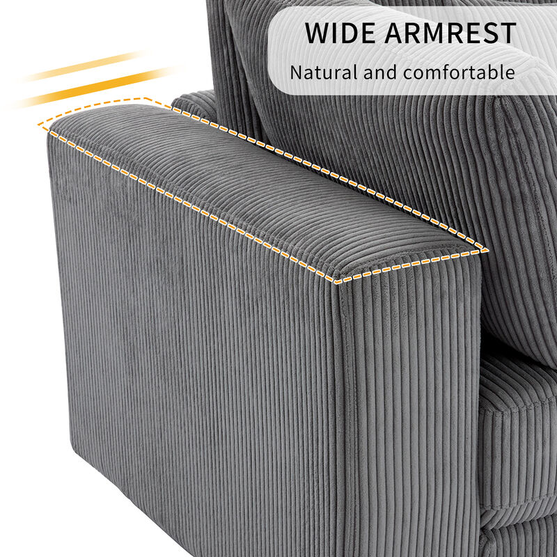 Merax Modern 3 Seater Sofa with 5 Pillows