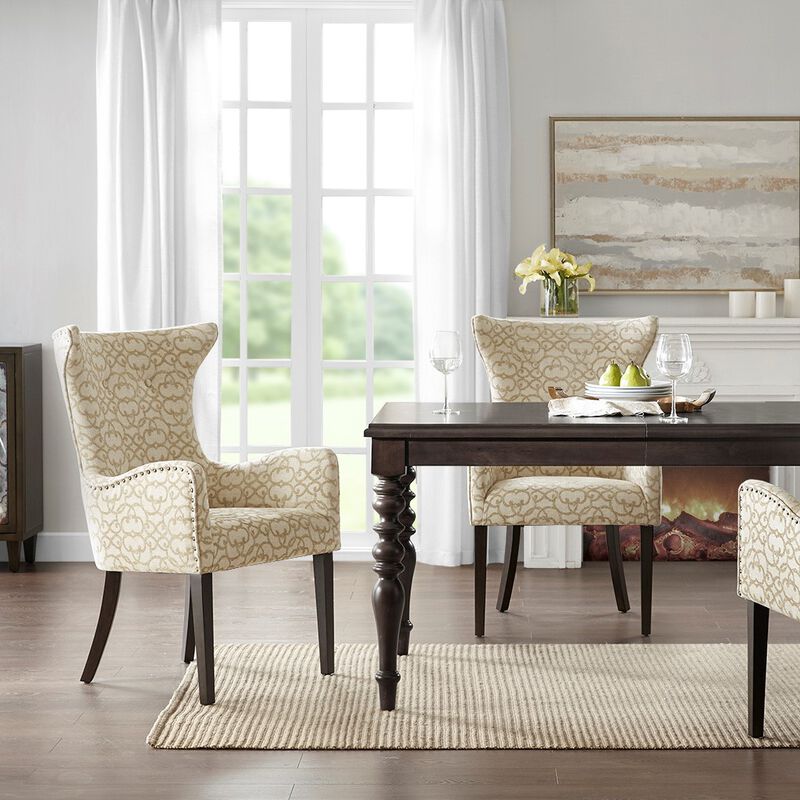 Gracie Mills Emmalee 2-Peice Upholstered Arm Dining Chair Set image number 3