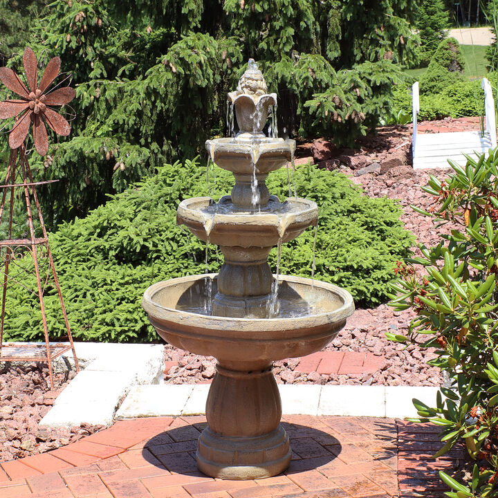 Sunnydaze Fiberglass Outdoor 3-Tier Water Fountain