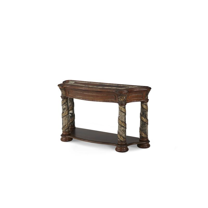Michael Amini Villa Valencia Sofa Table - Classic Chestnut