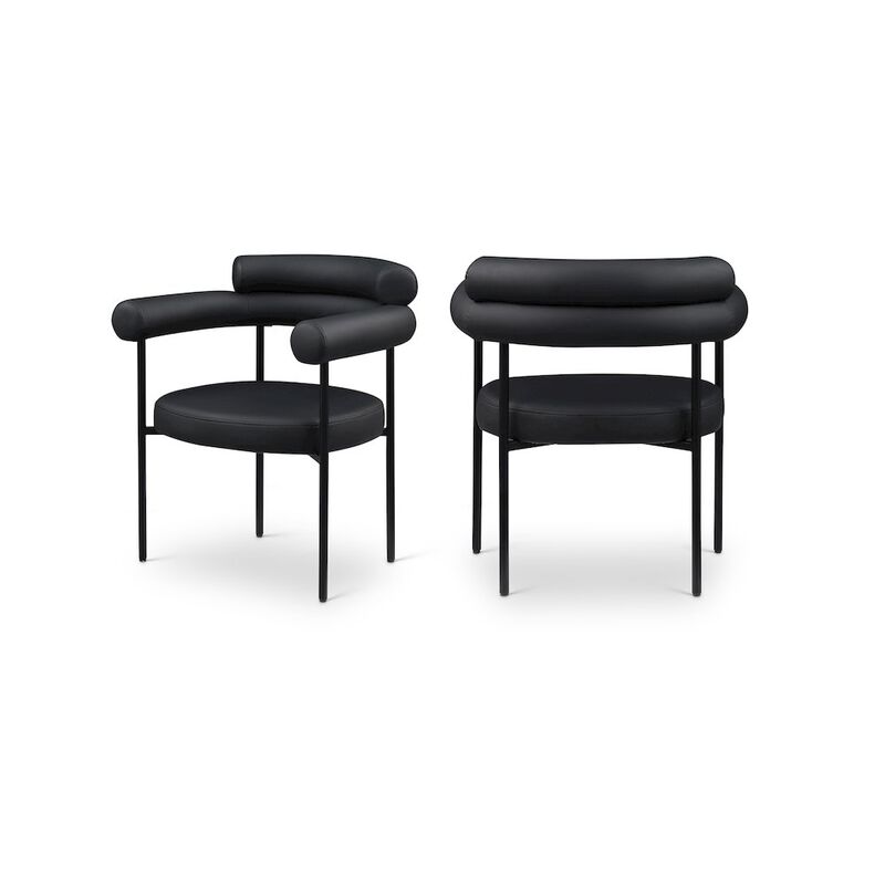 Meridian Furniture Blake Black Vegan Leather Dining Chair, Set of 2