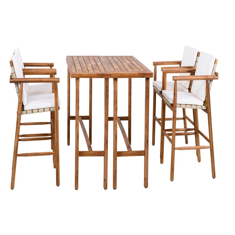Whisen Outdoor Bar Set with 2 Tables & 4 Stools, Perfect for Patio, Backyard, or Poolside Dining image number 0