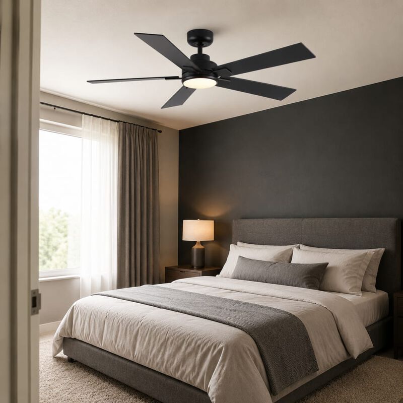 ELEMENT ACE Modern 52 Inch Reversible Ceiling Fan with Integrated Dimmable LED Light, Quiet DC Motor and Remote Control image number 2