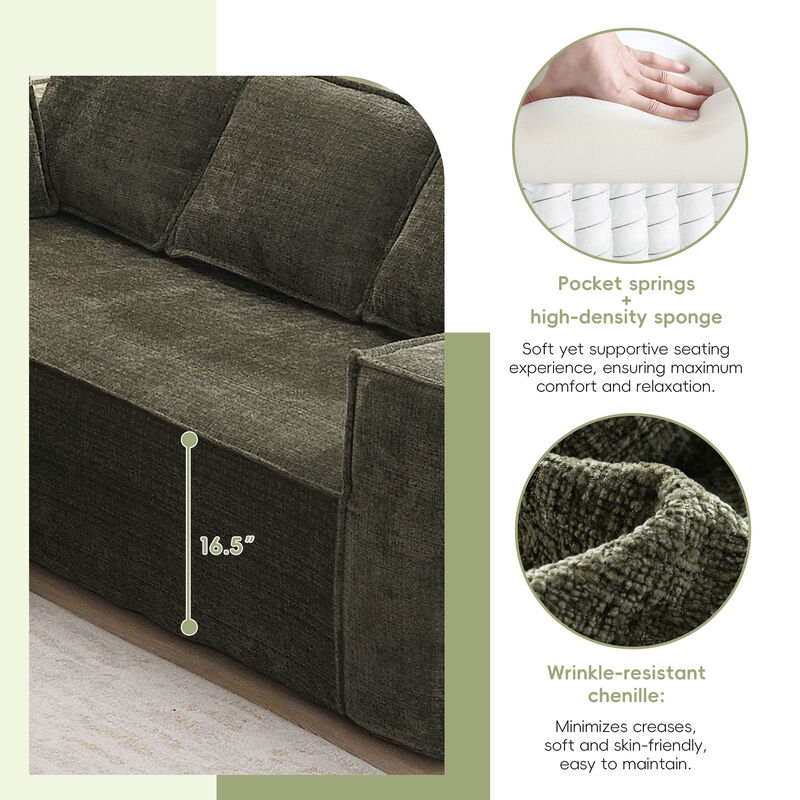 Merax Modern L-Shaped Cloud Sofa Set for Living Room