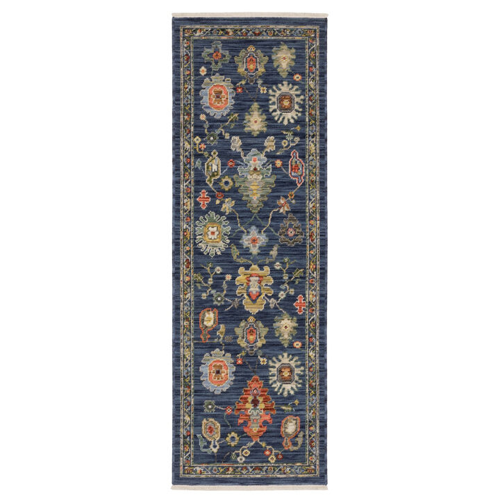 HomeRoots Oriental Area Rug With Fringe