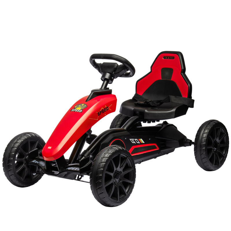 BreeBe Kids Pedal Go Kart w/ Swing Axle, Shock-Absorbing Wheels image number 0