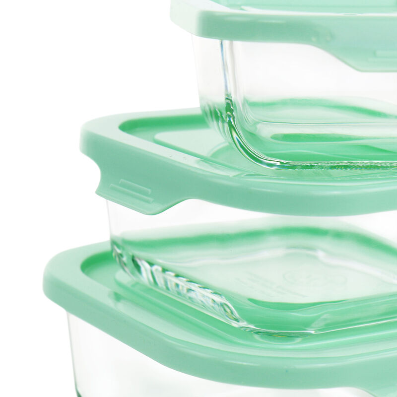 Martha Stewart 6 Piece Glass Storage Containers with Lids in Mint image number 6