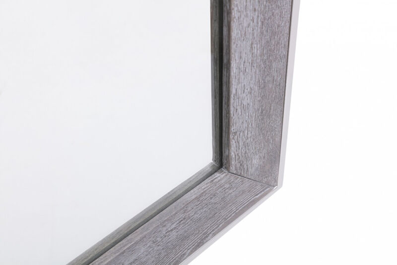 HomeRoots 40" Gray and Silver Wood and Metal Framed Accent Mirror image number 4