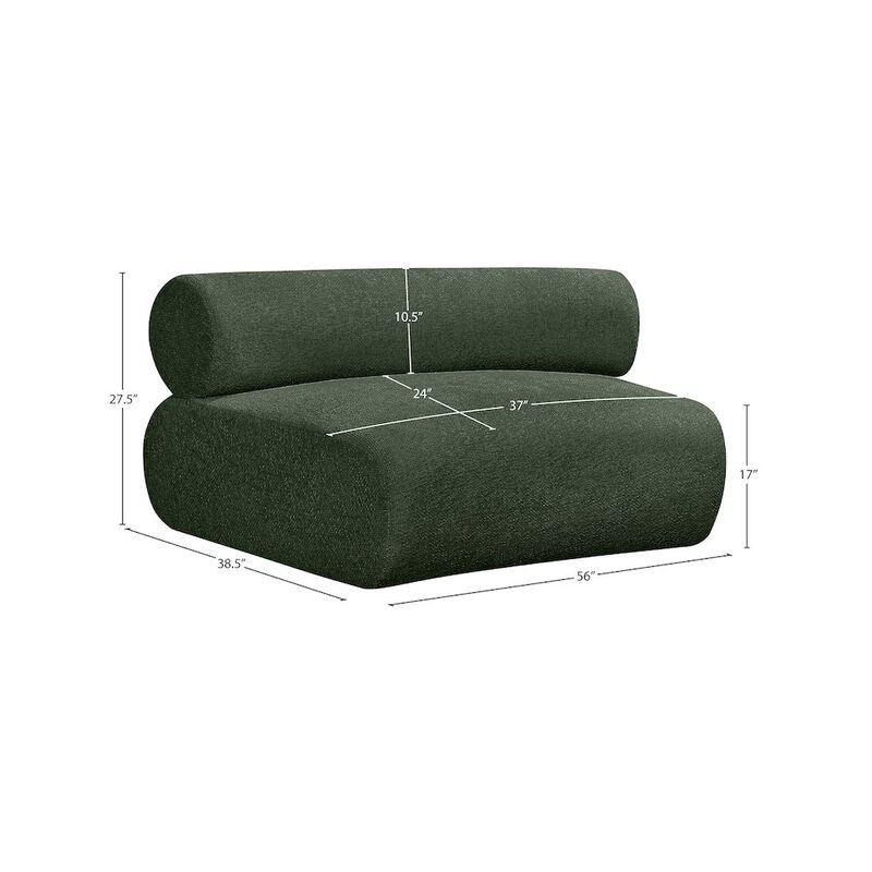 Meridian Furniture Bale Green Chenille Fabric Modular Chair