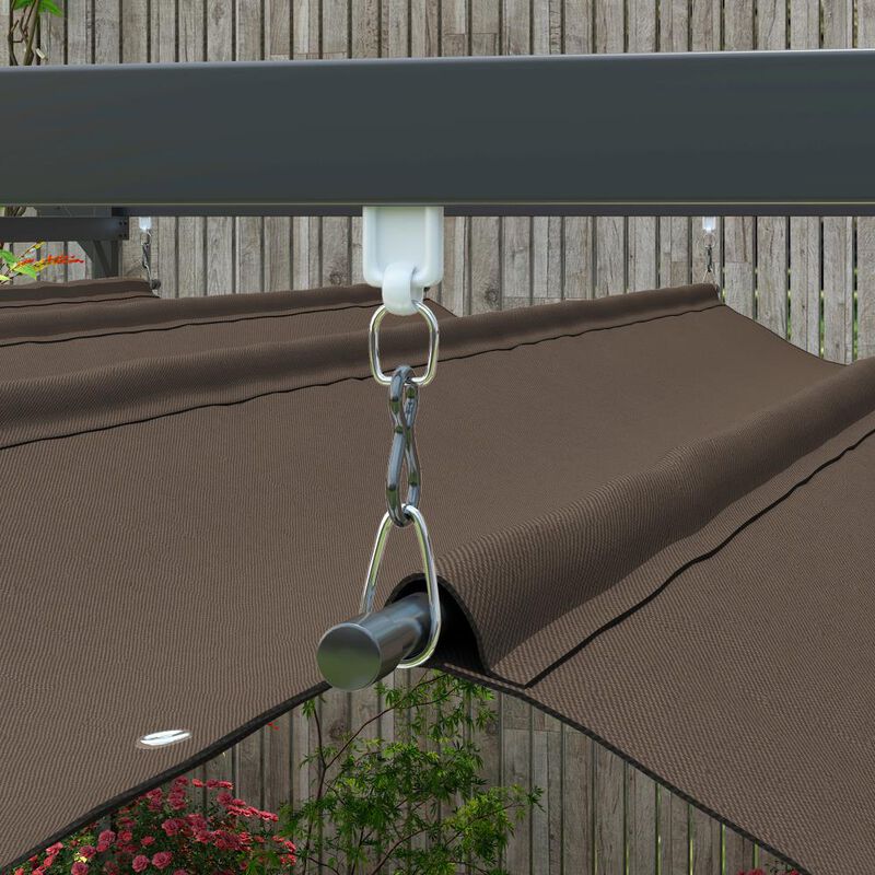 Hivvago 10' x 13' Heavy-Duty Metal Pergola with Canopy image number 7