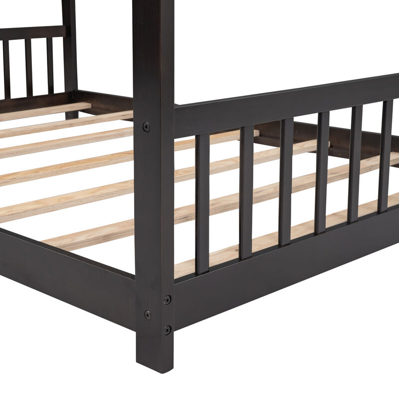 Full Size House Bed Wood Bed. image number 6