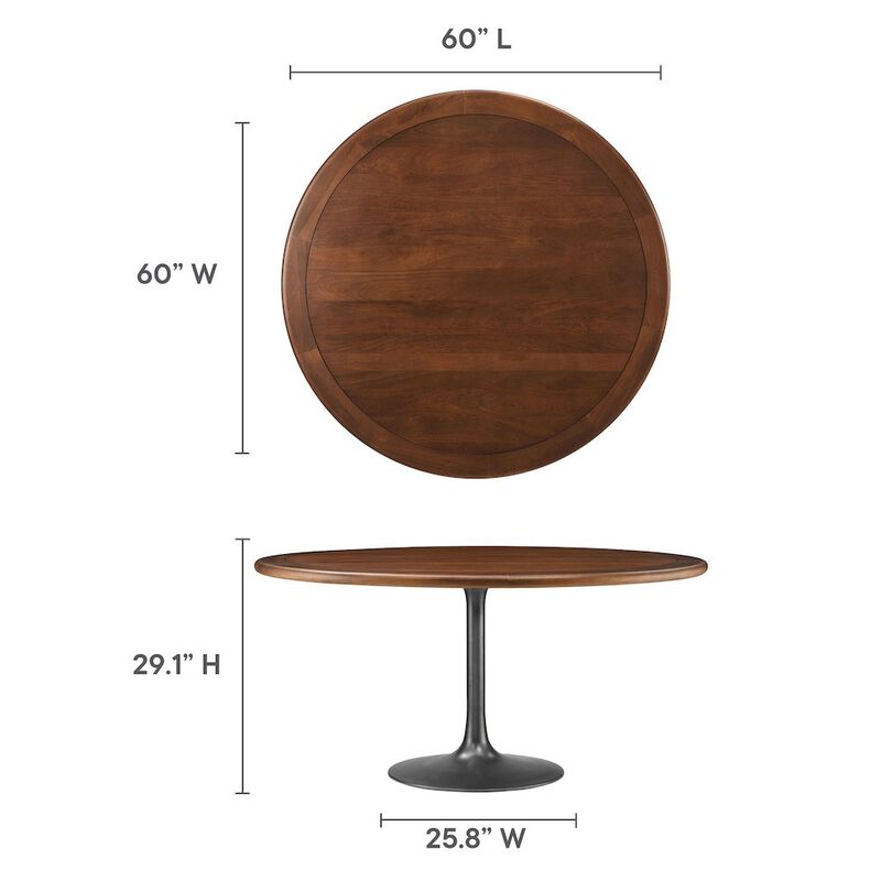 Lippa 60" Round Pedestal Solid Wood Dining Table image number 1