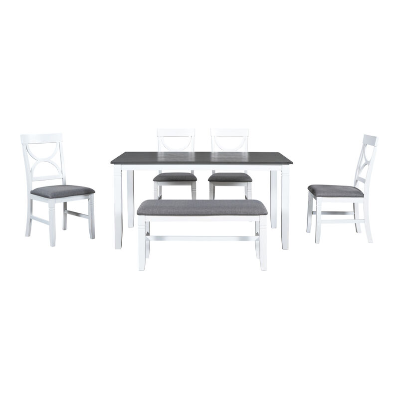 Merax  6-Piece Solid Wood Dining Table Set