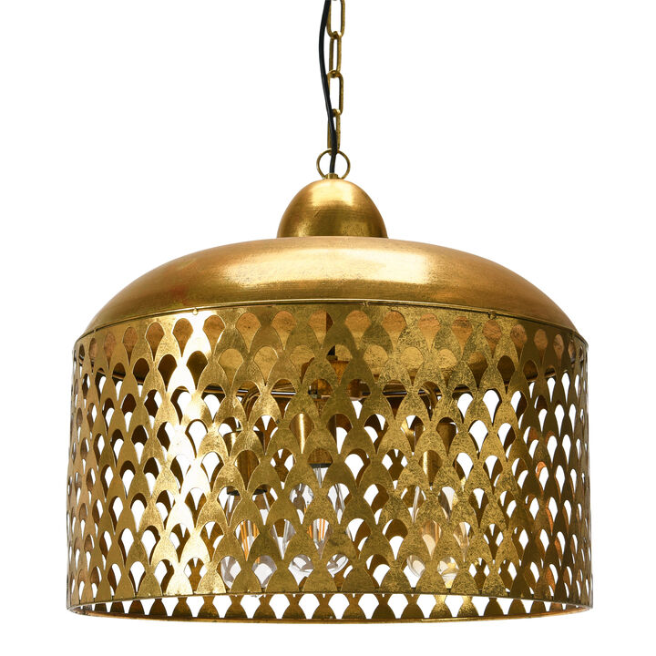 Metal Ceiling Light with Brushed Finish, Gold
