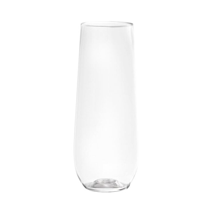 9 oz. Clear Stemless Plastic Champagne Flutes (64 Glasses)