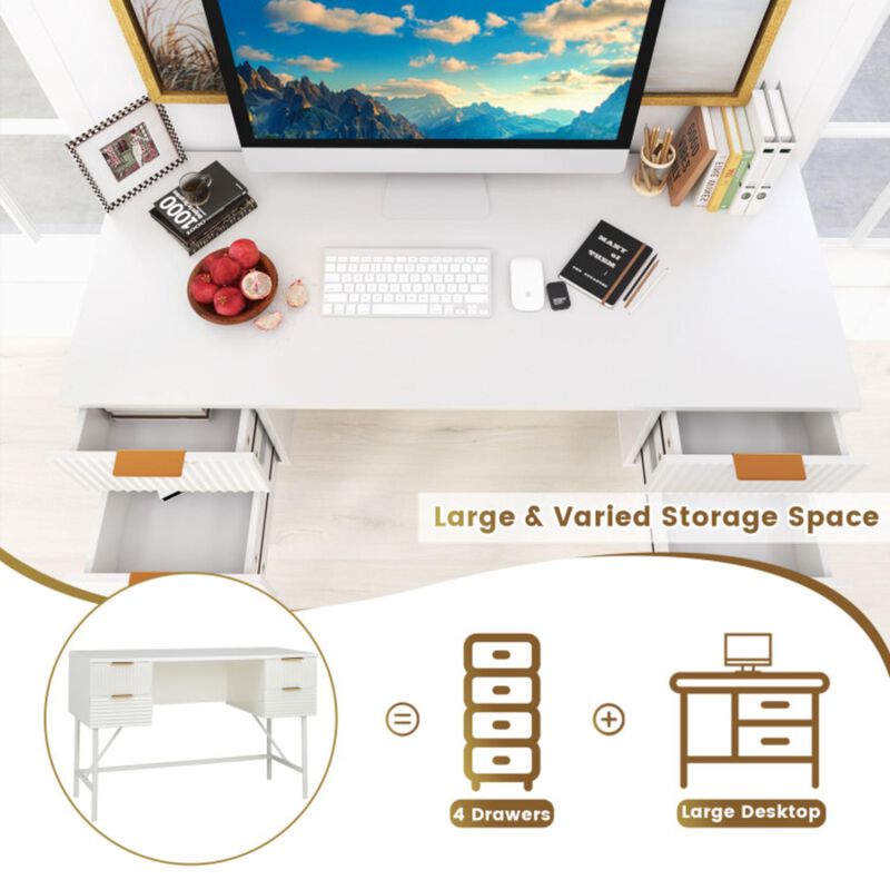 Hivvago 48 Inch Home Office Computer Desk with 4 Drawers