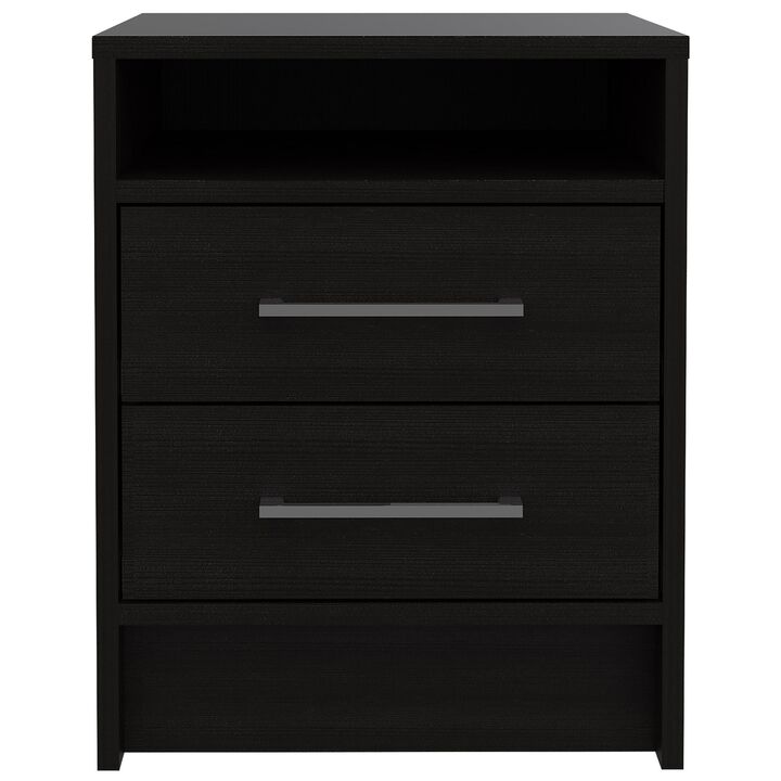Bedroom Nightstand with 2 Drawers – Durable Wood Bedside Cabinet