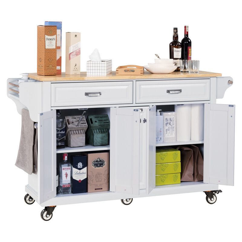 Streamdale Cambridge Natural Wood Top Kitchen Island with Storage image number 5