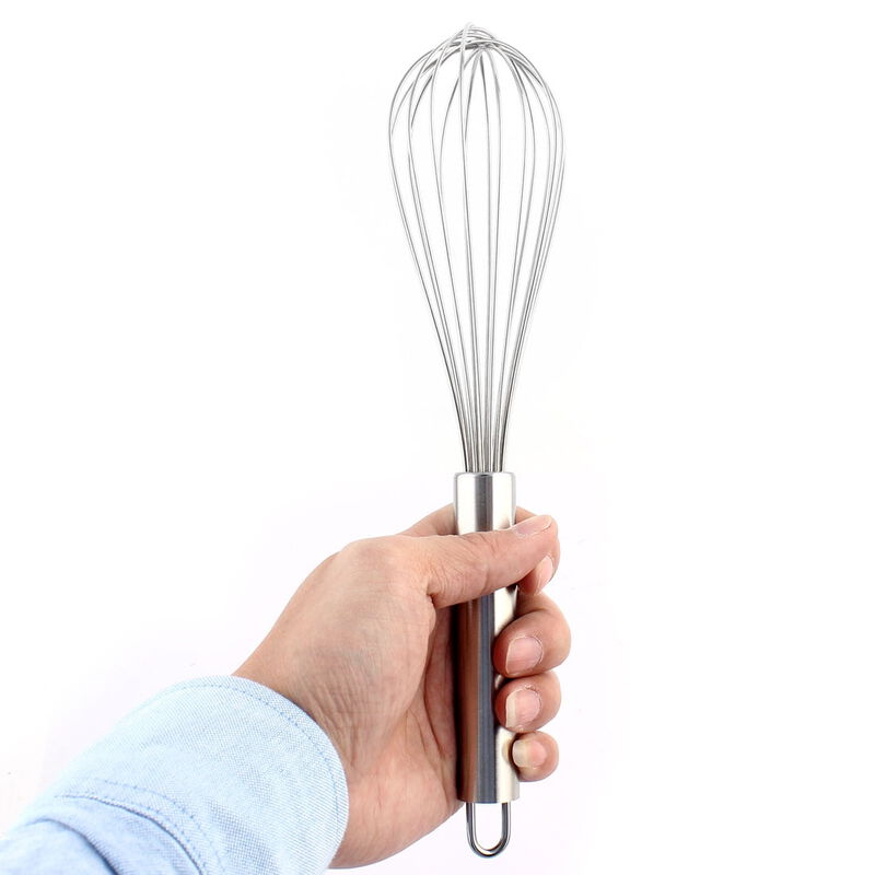 8" Stainless Steel Egg Cream Mixing Mixer Beater Whisk image number 2
