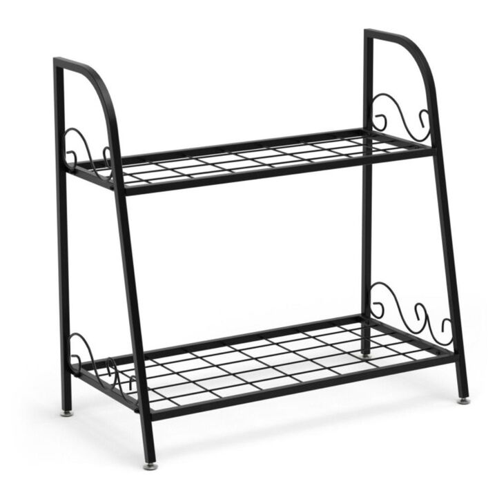 Hivvago 2-tier Patio Metal Plant Stand