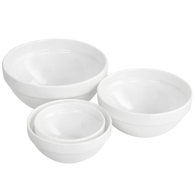 Ultra White Shadow 8 Piece Tempered Opal Glass Bowl and Lid Set in White image number 4
